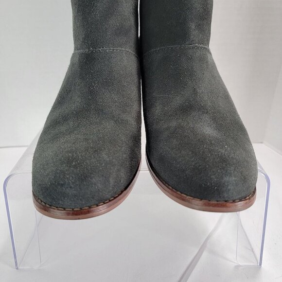 Toms Women's Leila Boot Womens 7 Block Heel Gray Suede Bootie Comfy Boho Shoe - Picture 3 of 13